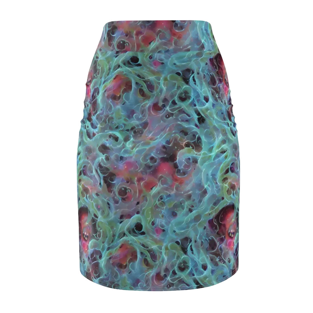 Cosmic Tide on Pencil Skirt — Back