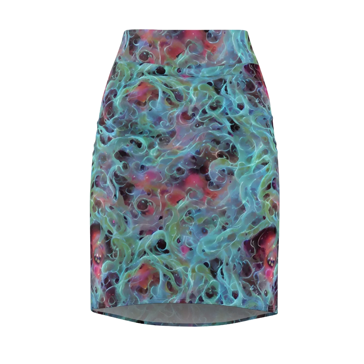 Cosmic Tide on Pencil Skirt — Front
