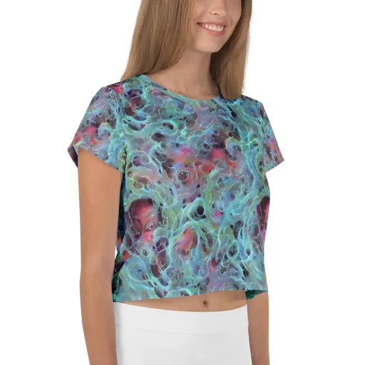 Cosmic Tide on a Crop Tee