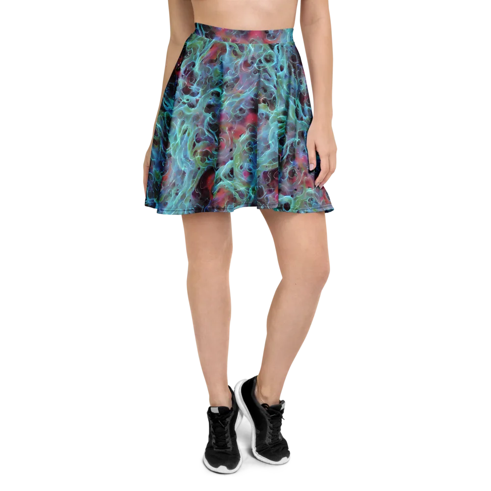Cosmic Tide on Skater Skirt — Front