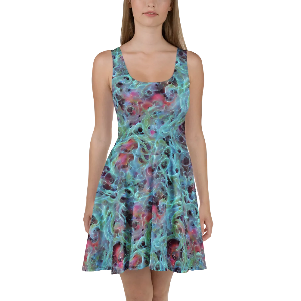 Cosmic Tide on Skater Dress — Front