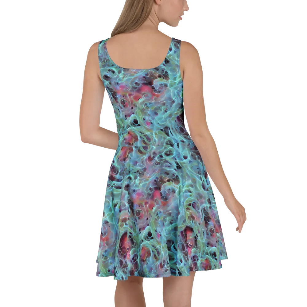 Cosmic Tide on Skater Dress — Back