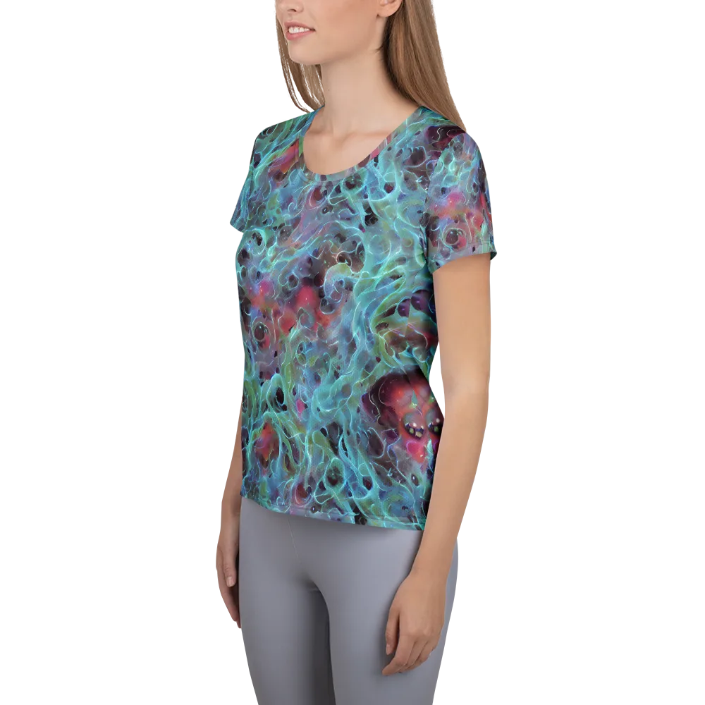 Cosmic Tide on Women's Athletic T-Shirt — Left