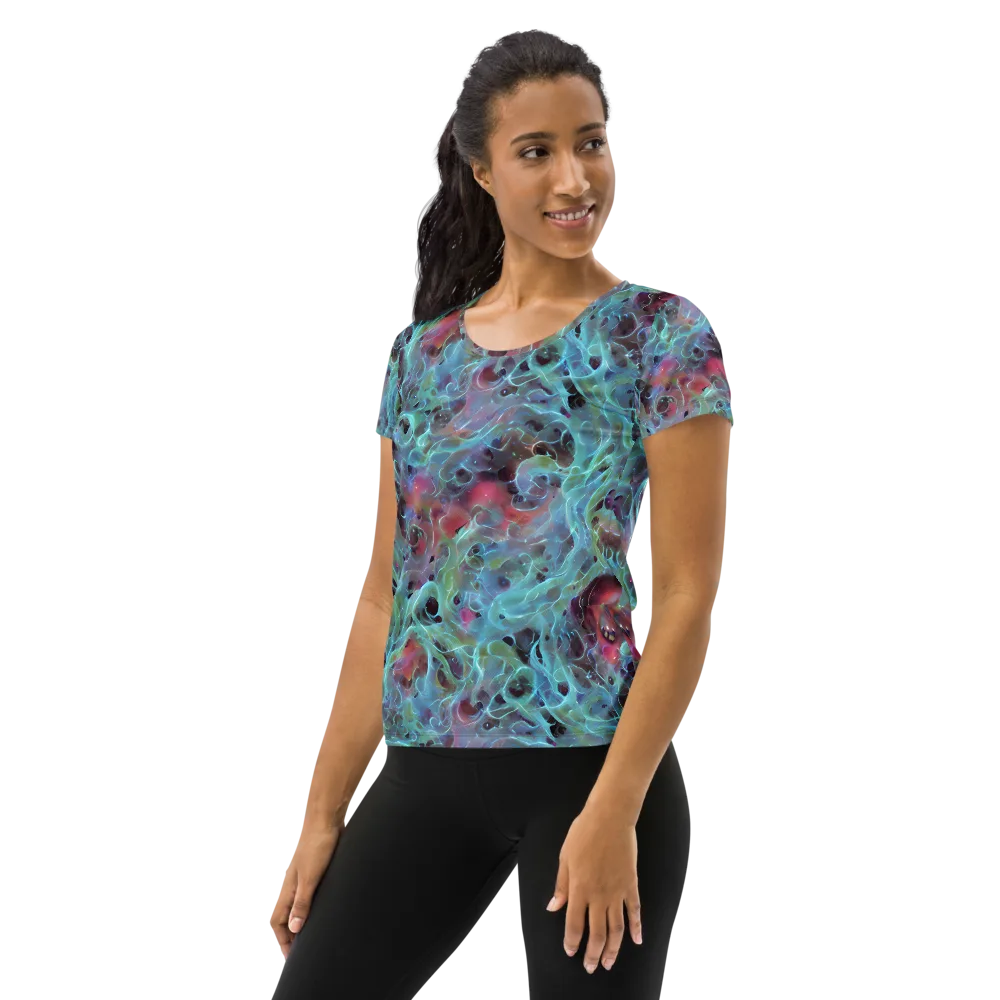 Cosmic Tide on Women's Athletic T-Shirt — Left