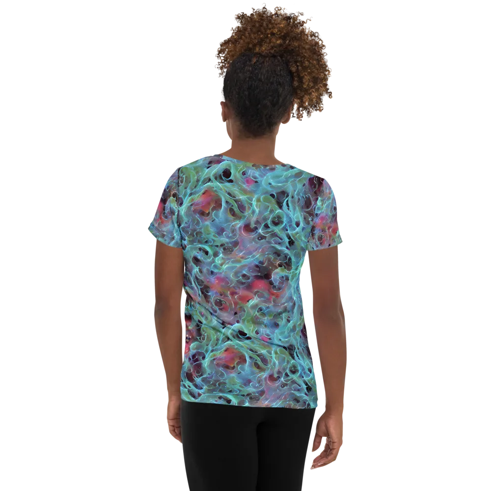 Cosmic Tide on Women's Athletic T-Shirt — Back