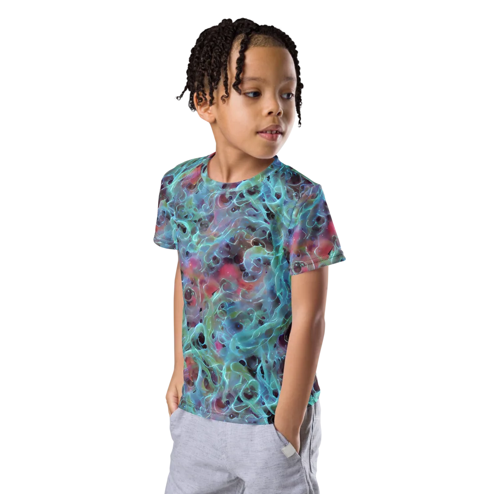 Cosmic Tide on Kids Crew Neck T-Shirt — Left Front