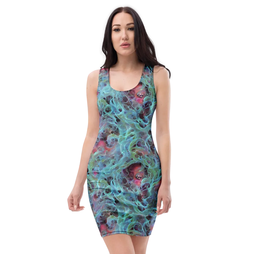 Cosmic Tide on Bodycon Dress — Front