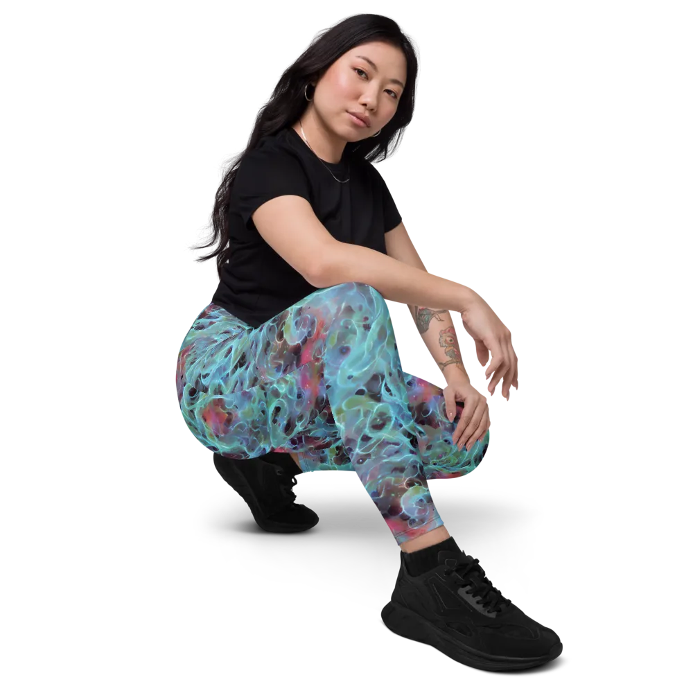 Cosmic Tide on Leggings with Pockets — Right Front