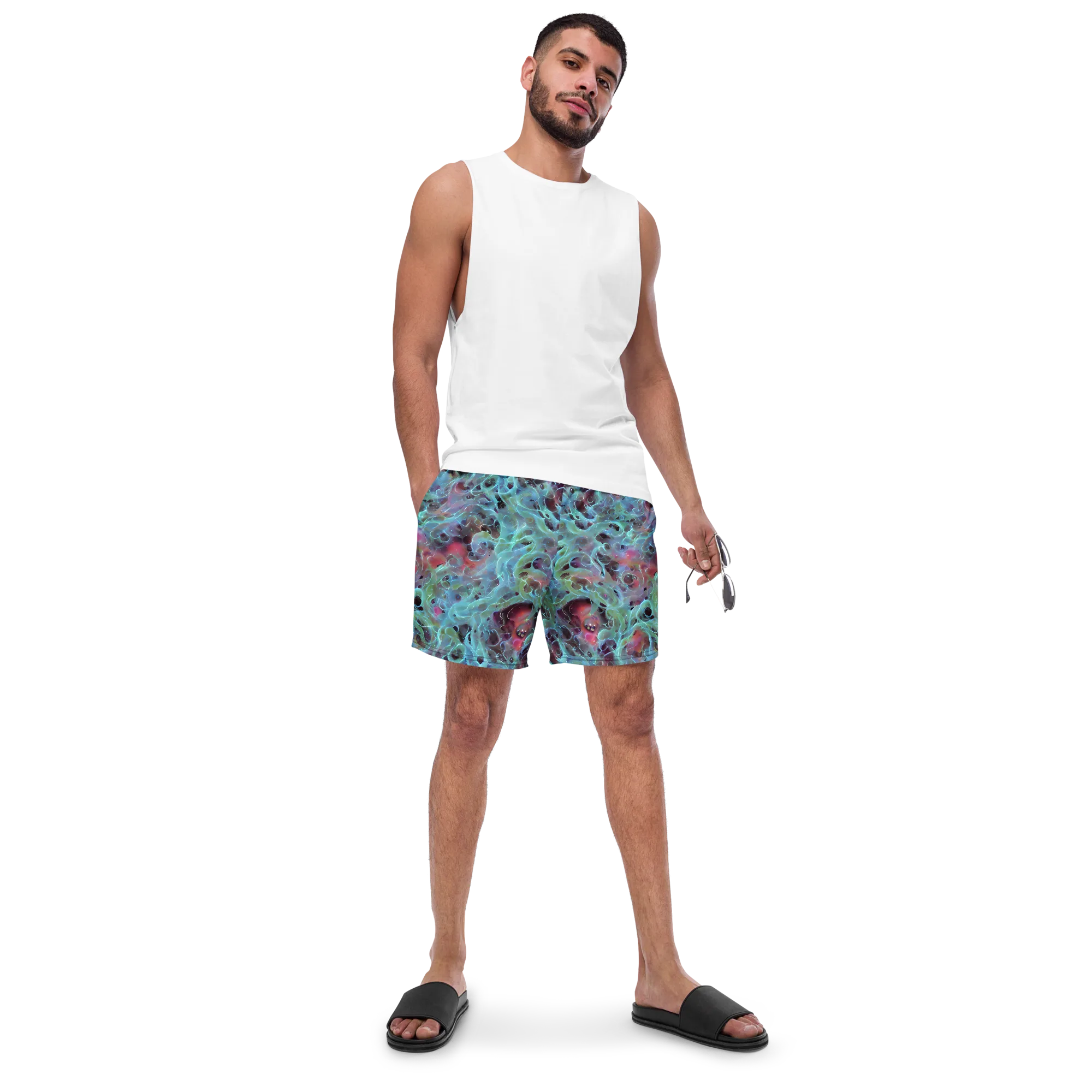 Cosmic Tide on Swim Trunks — Front