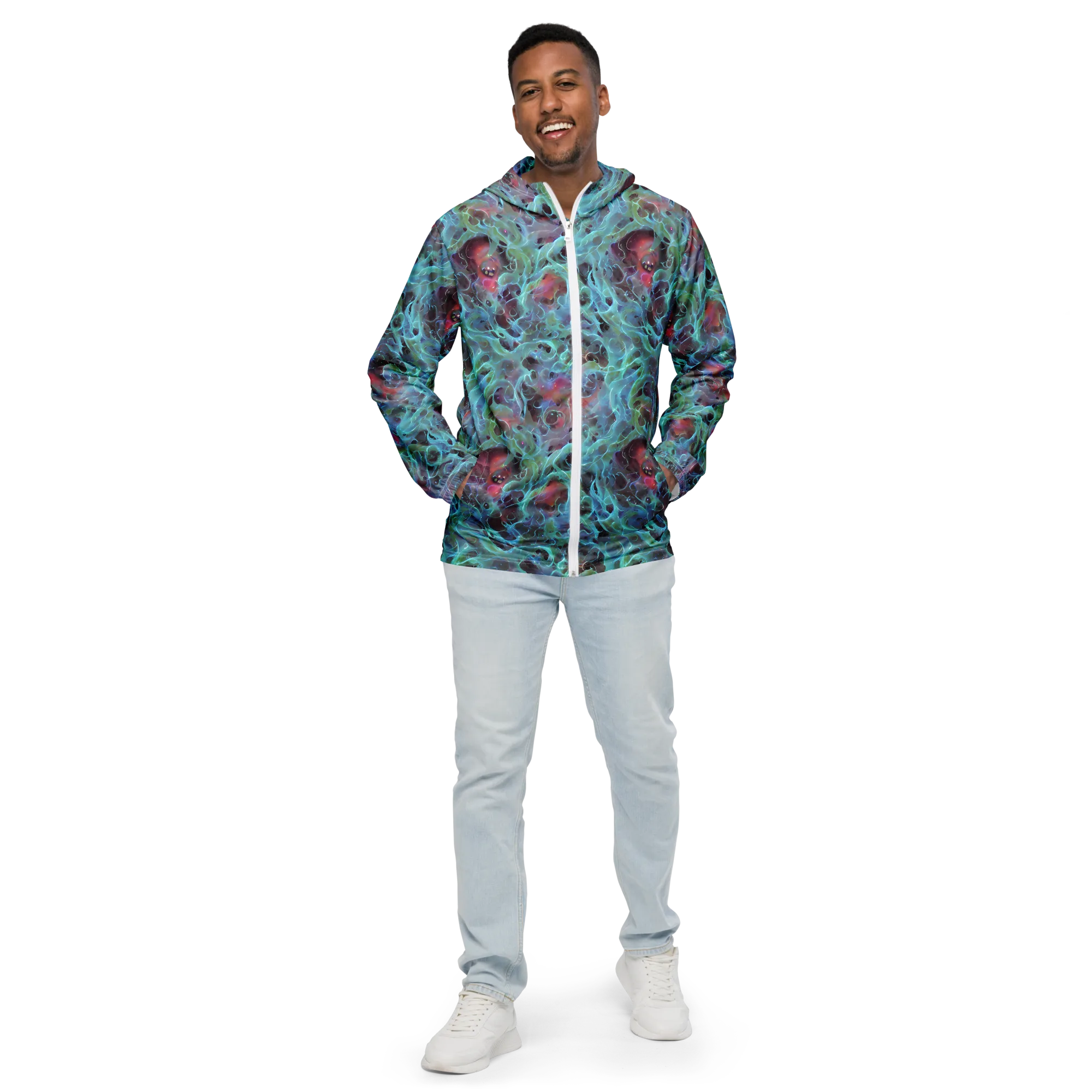 Cosmic Tide on Men's Windbreaker — Front