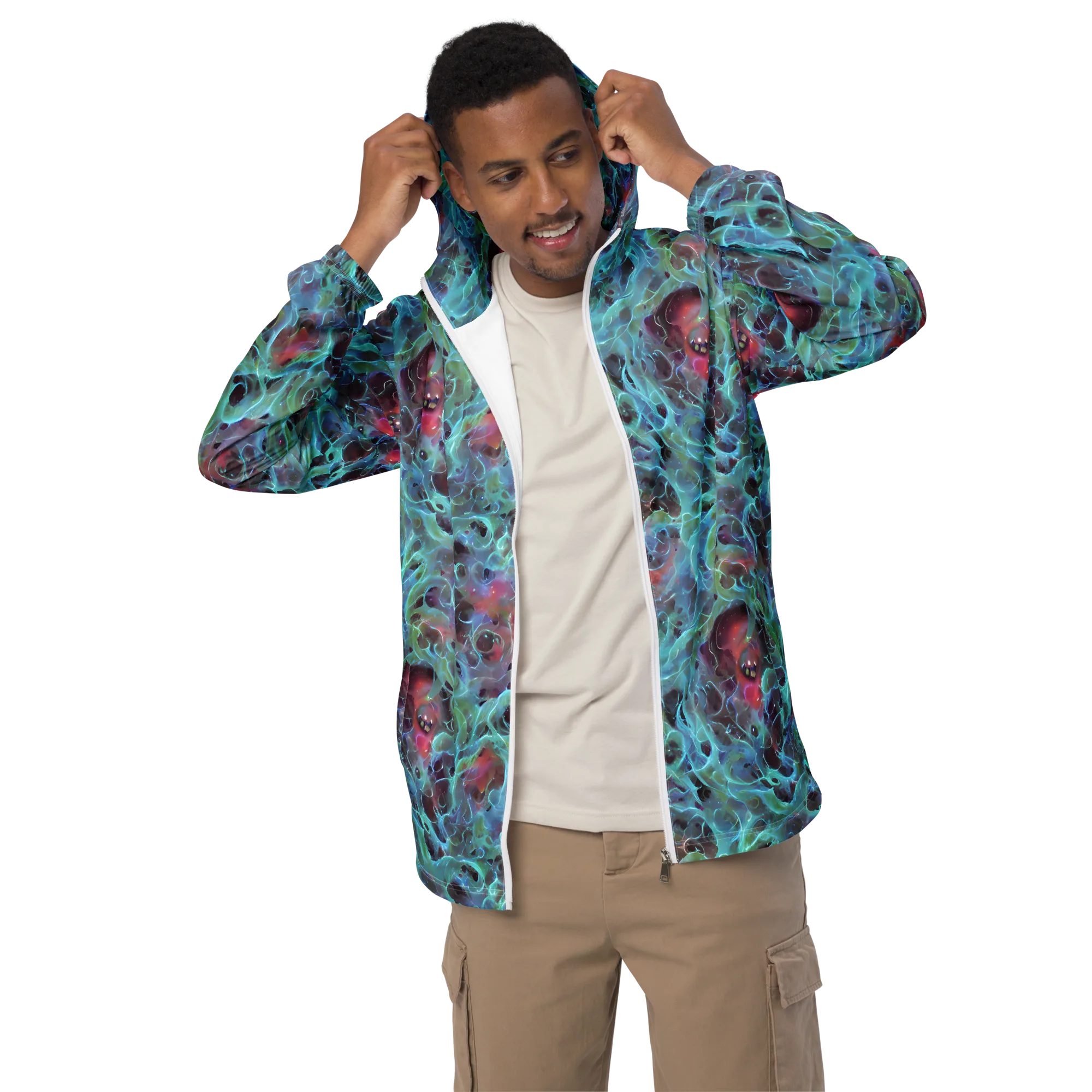 Cosmic Tide on Men's Windbreaker — Front