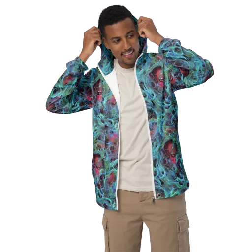 Cosmic Tide on a Men's Windbreaker