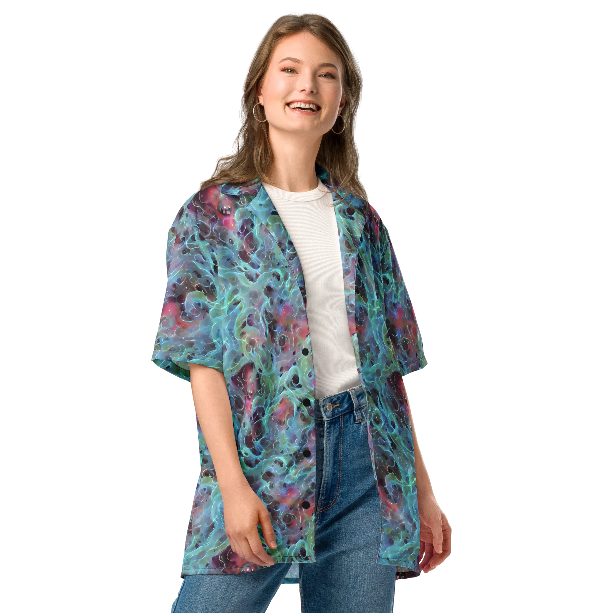 Cosmic Tide on Button Shirt — Front