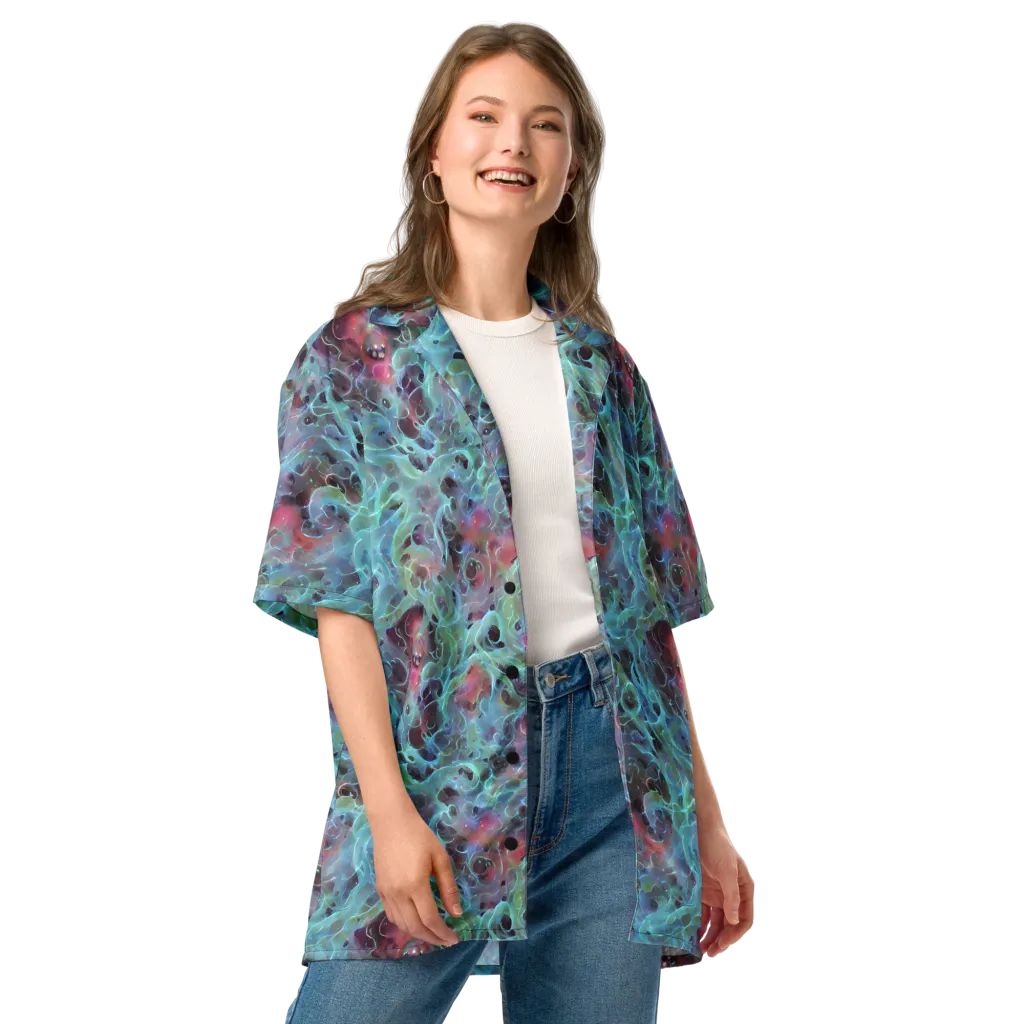 Cosmic Tide on Button Shirt — Front
