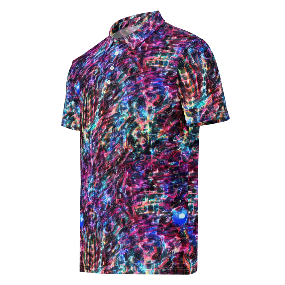 Cyberwave on Men's Slim Fit Polo Shirt — Left Front