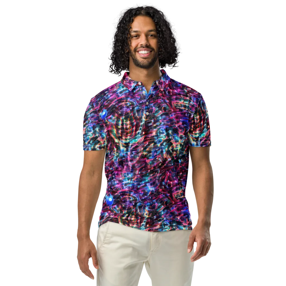 Cyberwave on Men's Slim Fit Polo Shirt — Front