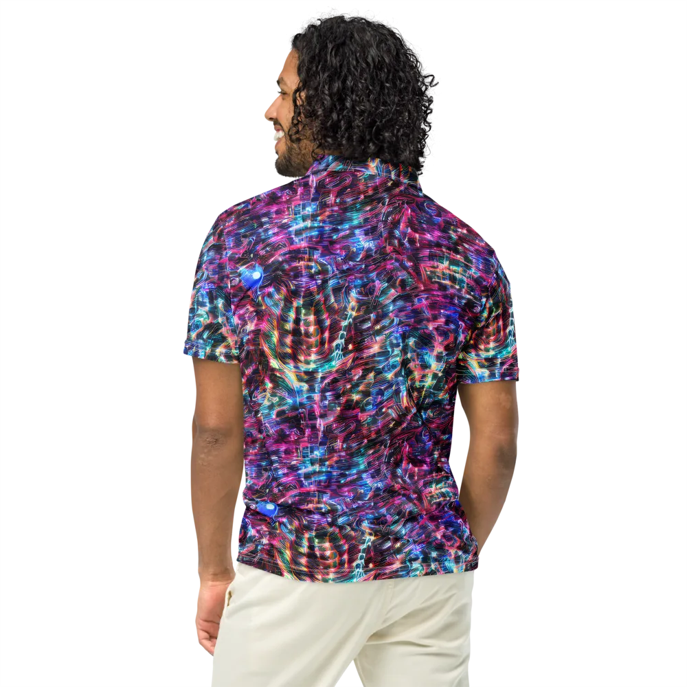 Cyberwave on Men's Slim Fit Polo Shirt — Back