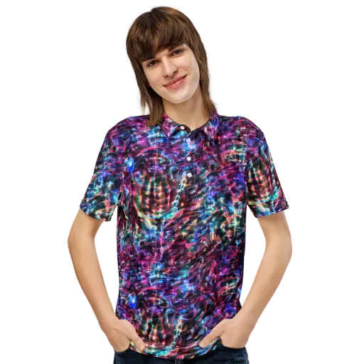 Cyberwave on a Men's Slim Fit Polo Shirt