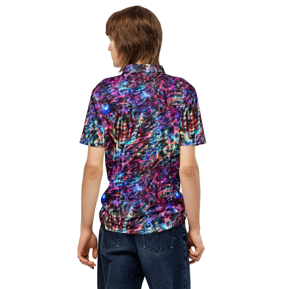 Cyberwave on Men's Slim Fit Polo Shirt — Back