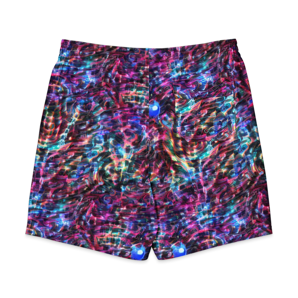 Cyberwave on Men's Board Shorts — Back