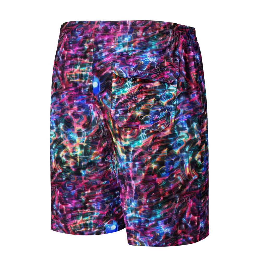 Cyberwave on Men's Board Shorts — Back