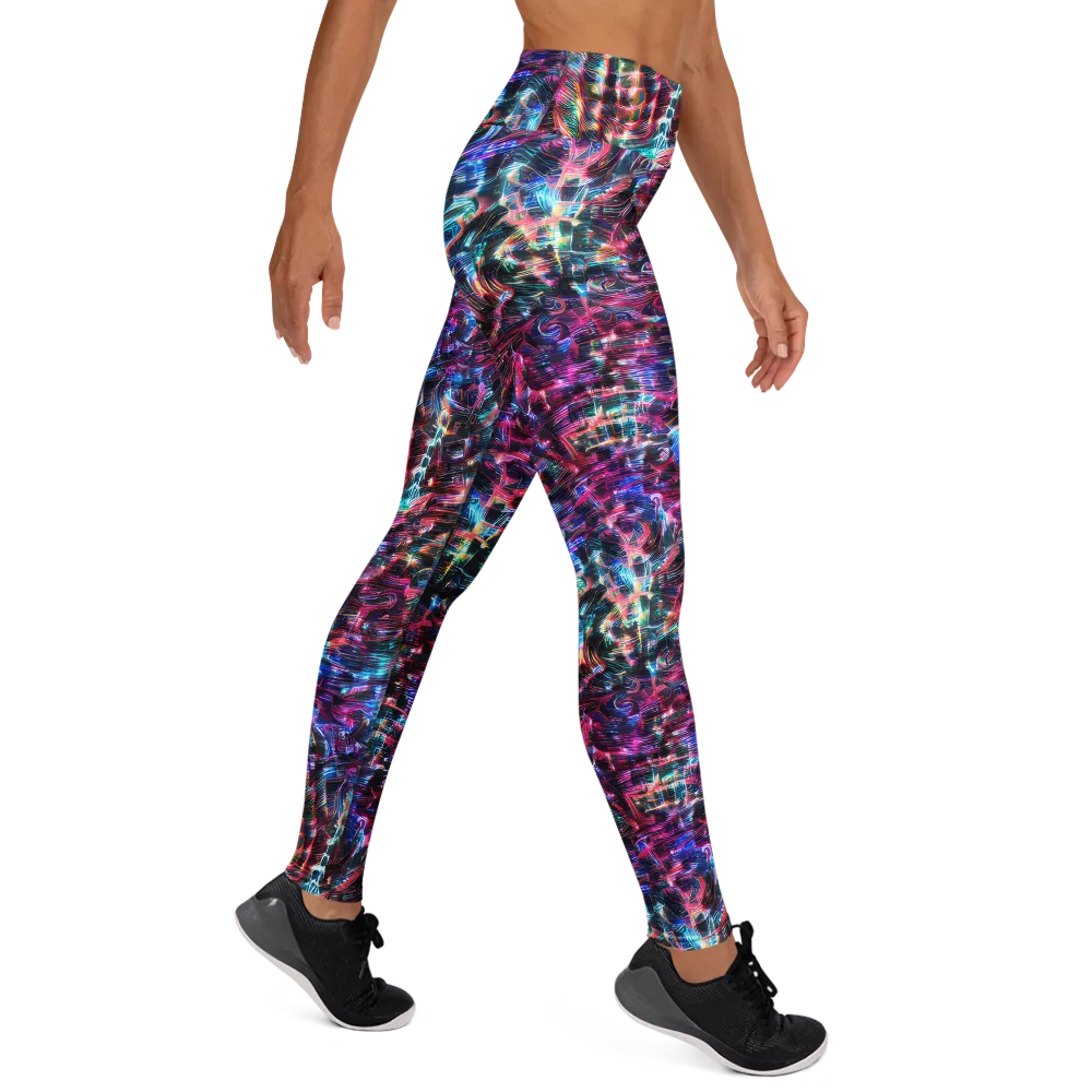 Cyberwave on Yoga Leggings — Right