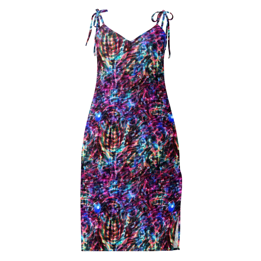 Cyberwave on Slip Dress — Front