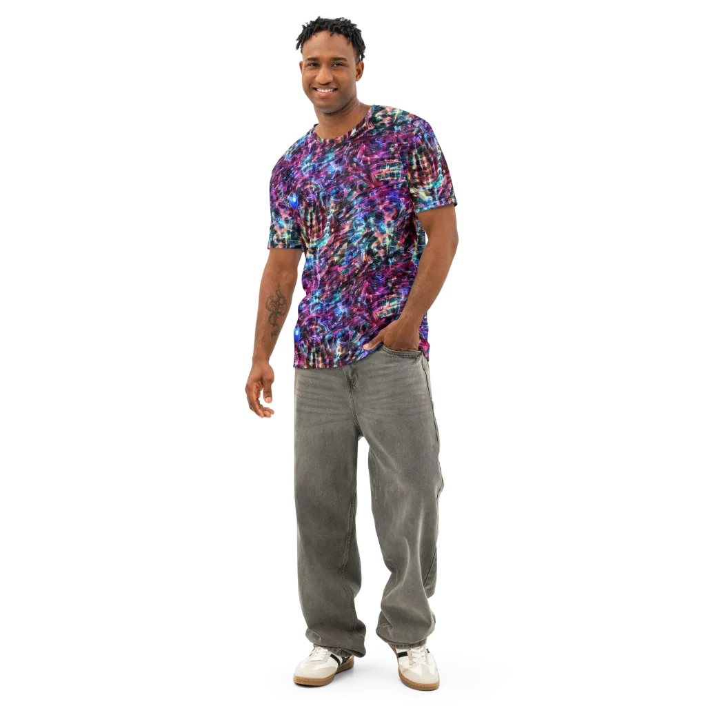 Cyberwave on Men's Cotton Crew Neck T-Shirt — Front