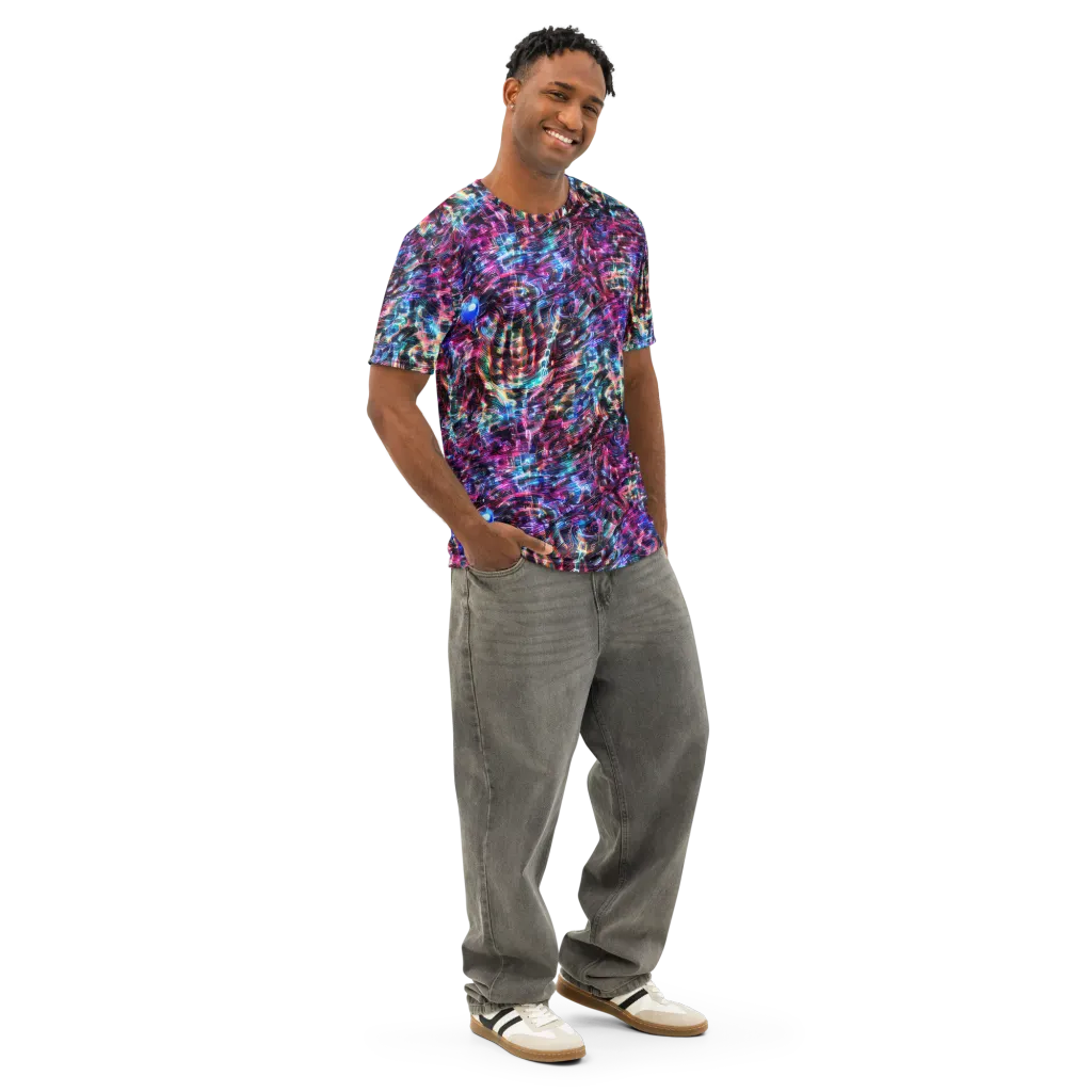 Cyberwave on Men's Cotton Crew Neck T-Shirt — Right Front