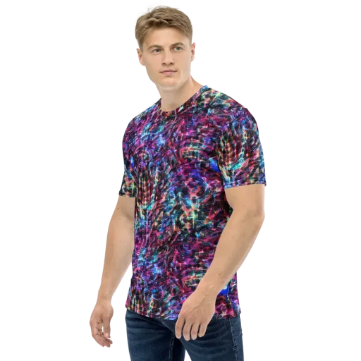 Cyberwave on a Men's Crew Neck T-Shirt