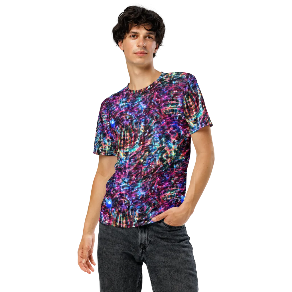 Cyberwave on Men's Crew Neck T-Shirt — Front