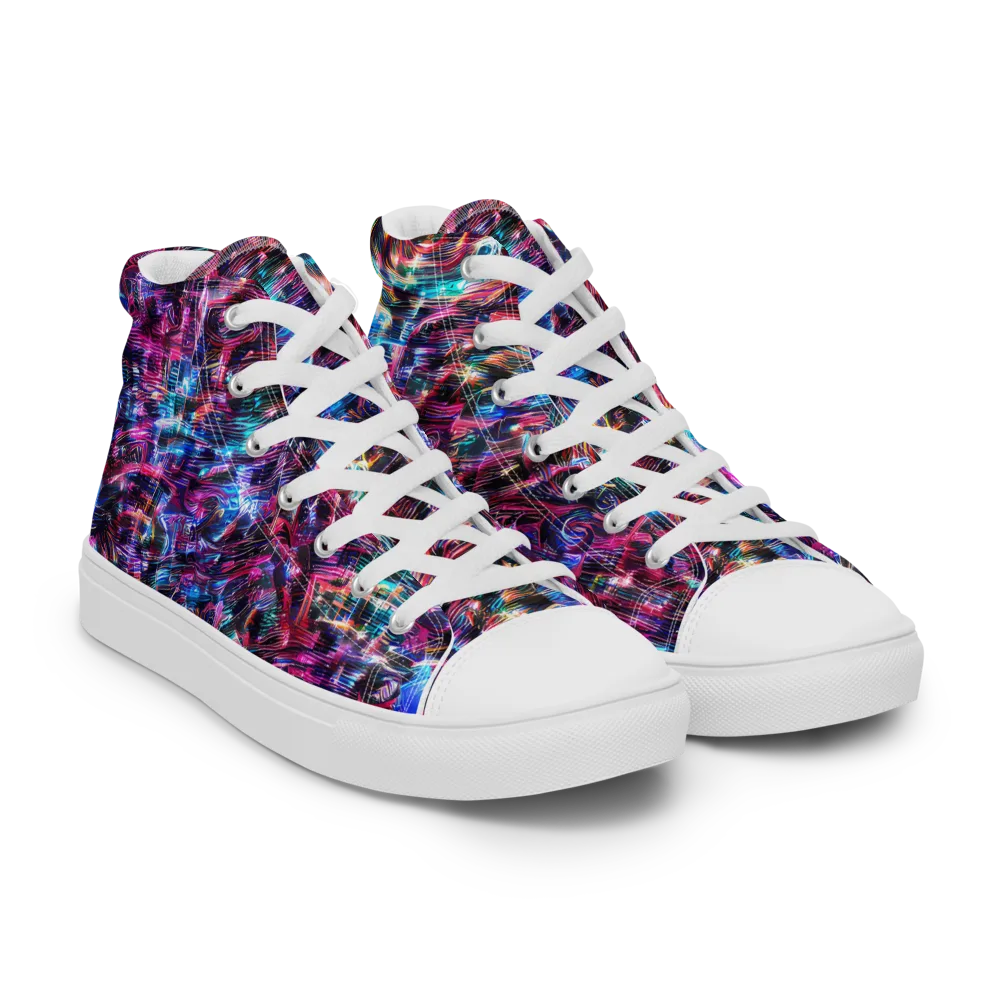 Cyberwave on Men's High Top Canvas Shoes — Right Front