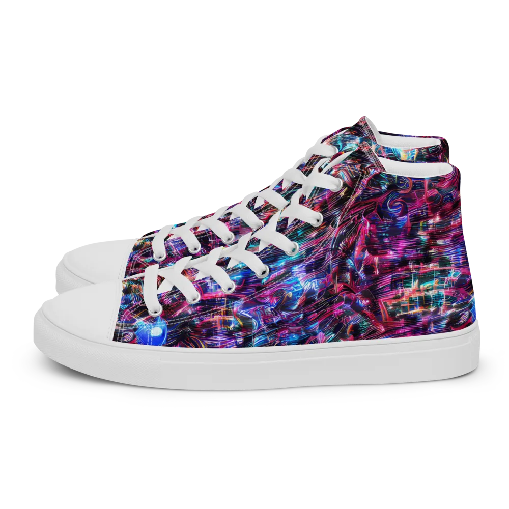 Cyberwave on Men's High Top Canvas Shoes — Left