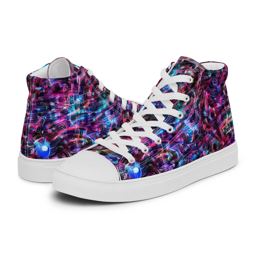 Cyberwave on Men's High Top Canvas Shoes — Left