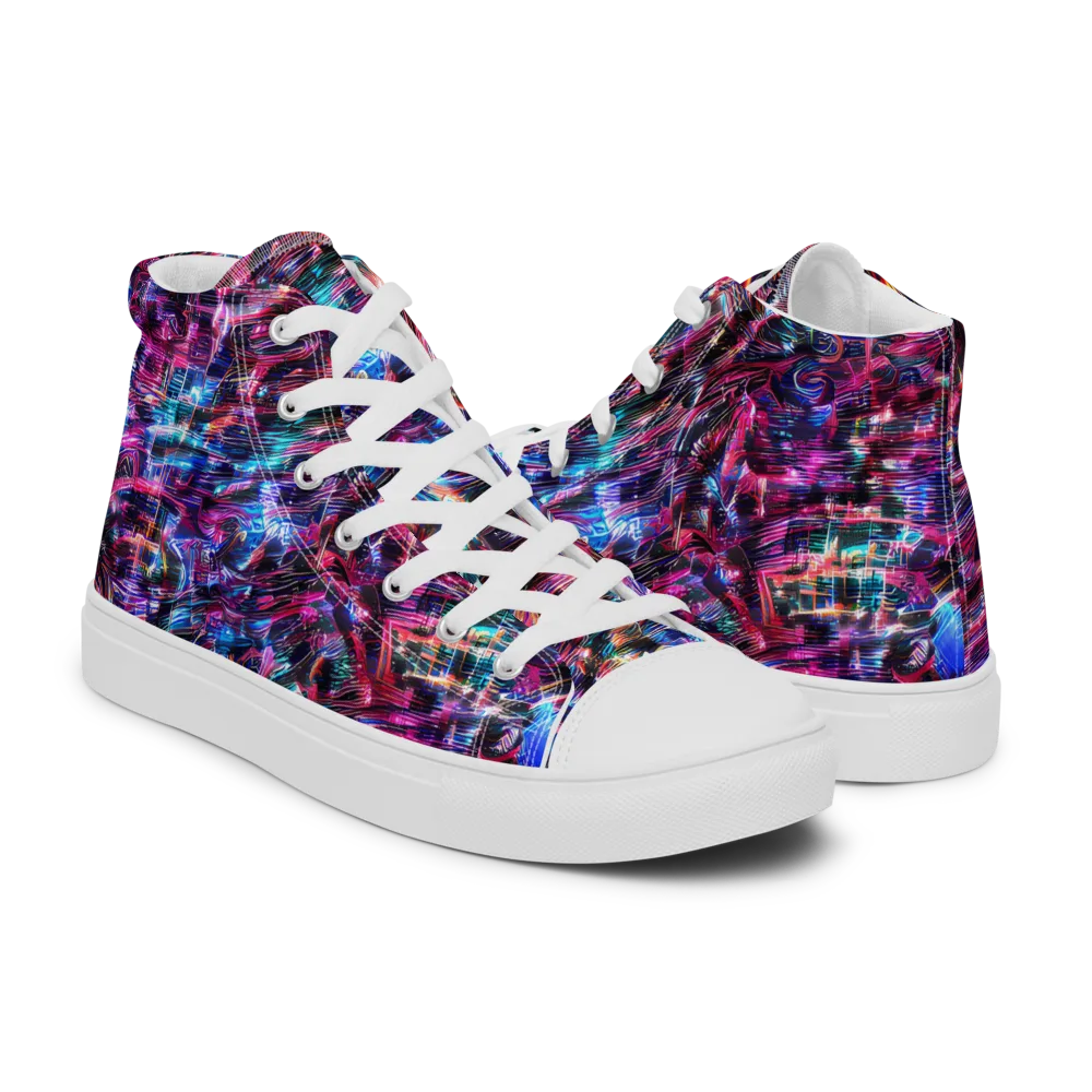 Cyberwave on Men's High Top Canvas Shoes — Right