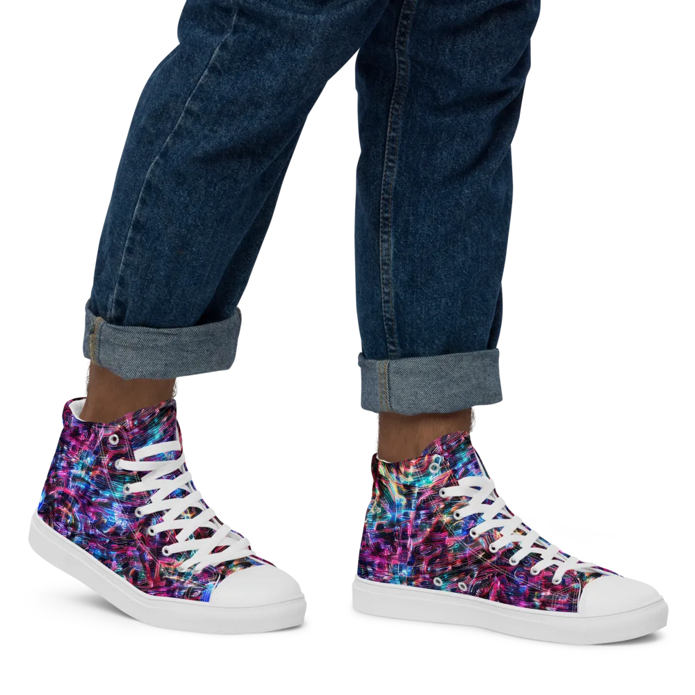 Cyberwave on Men's High Top Canvas Shoes — Right