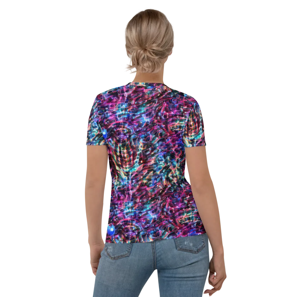Cyberwave on Women's Crew Neck T-Shirt — Back