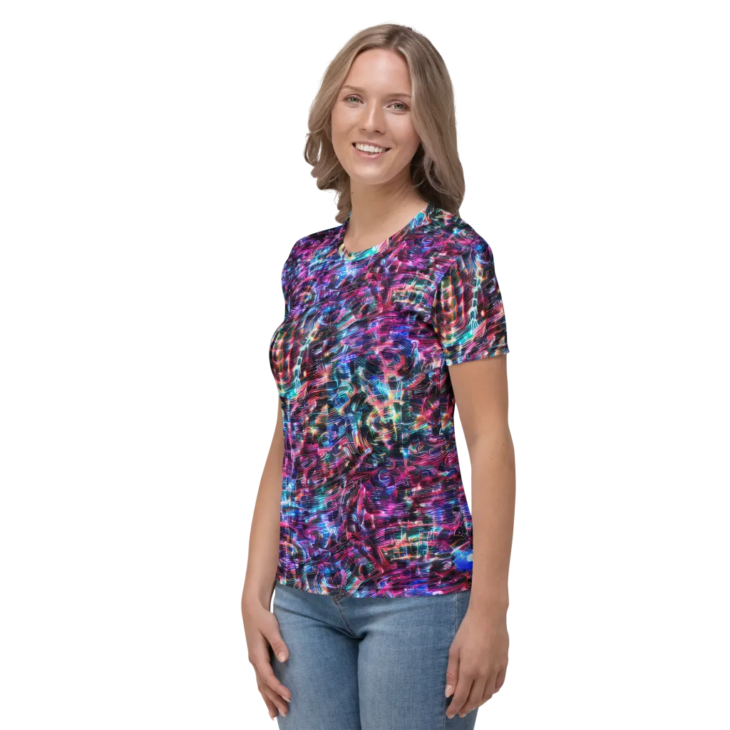Cyberwave on Women's Crew Neck T-Shirt — Left