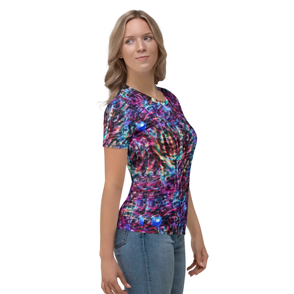Cyberwave on Women's Crew Neck T-Shirt — Right