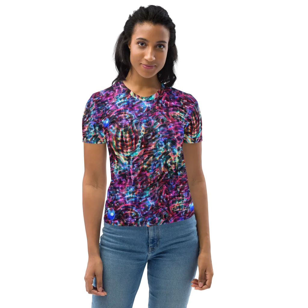 Cyberwave on Women's Crew Neck T-Shirt — Front