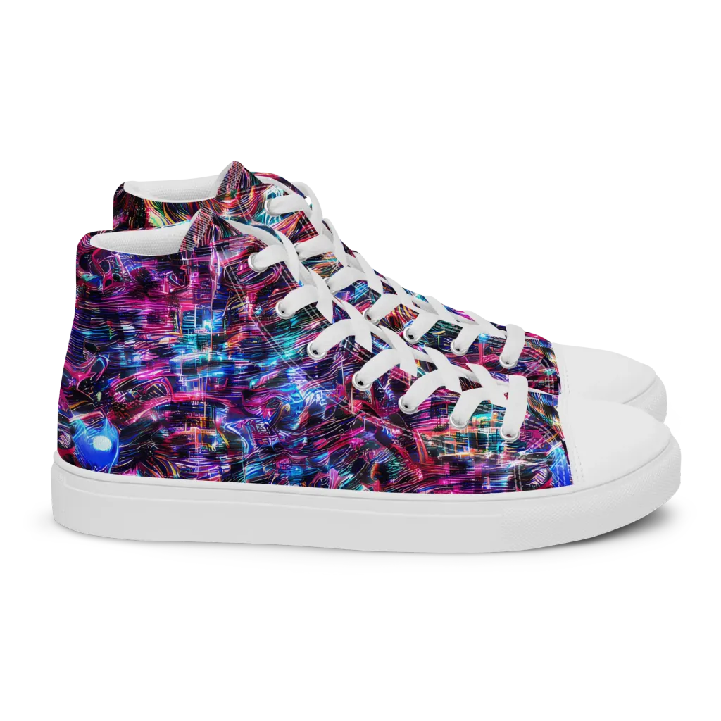 Cyberwave on Women's High Top Canvas Shoes — Right