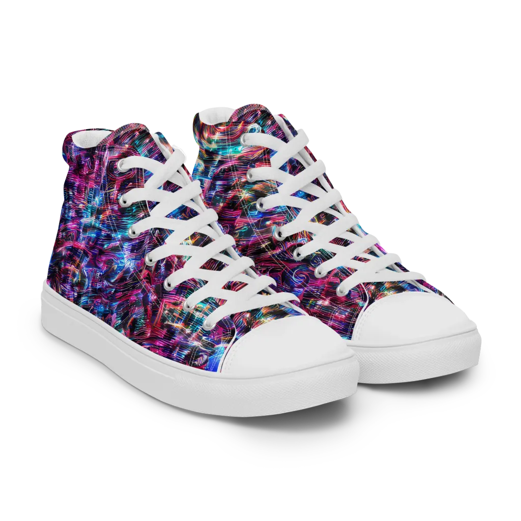 Cyberwave on Women's High Top Canvas Shoes — Right Front