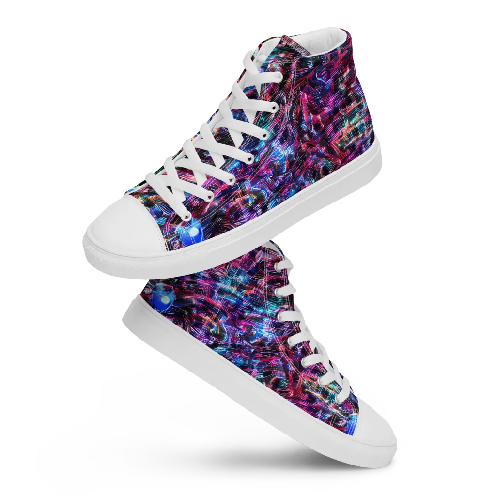 Cyberwave on Women's High Top Canvas Shoes — Front