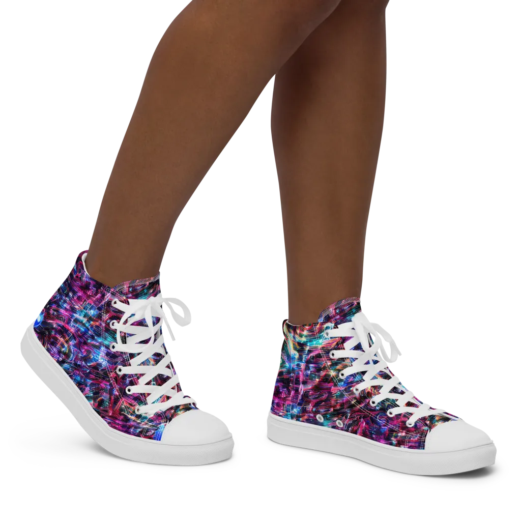 Cyberwave on Women's High Top Canvas Shoes — Right