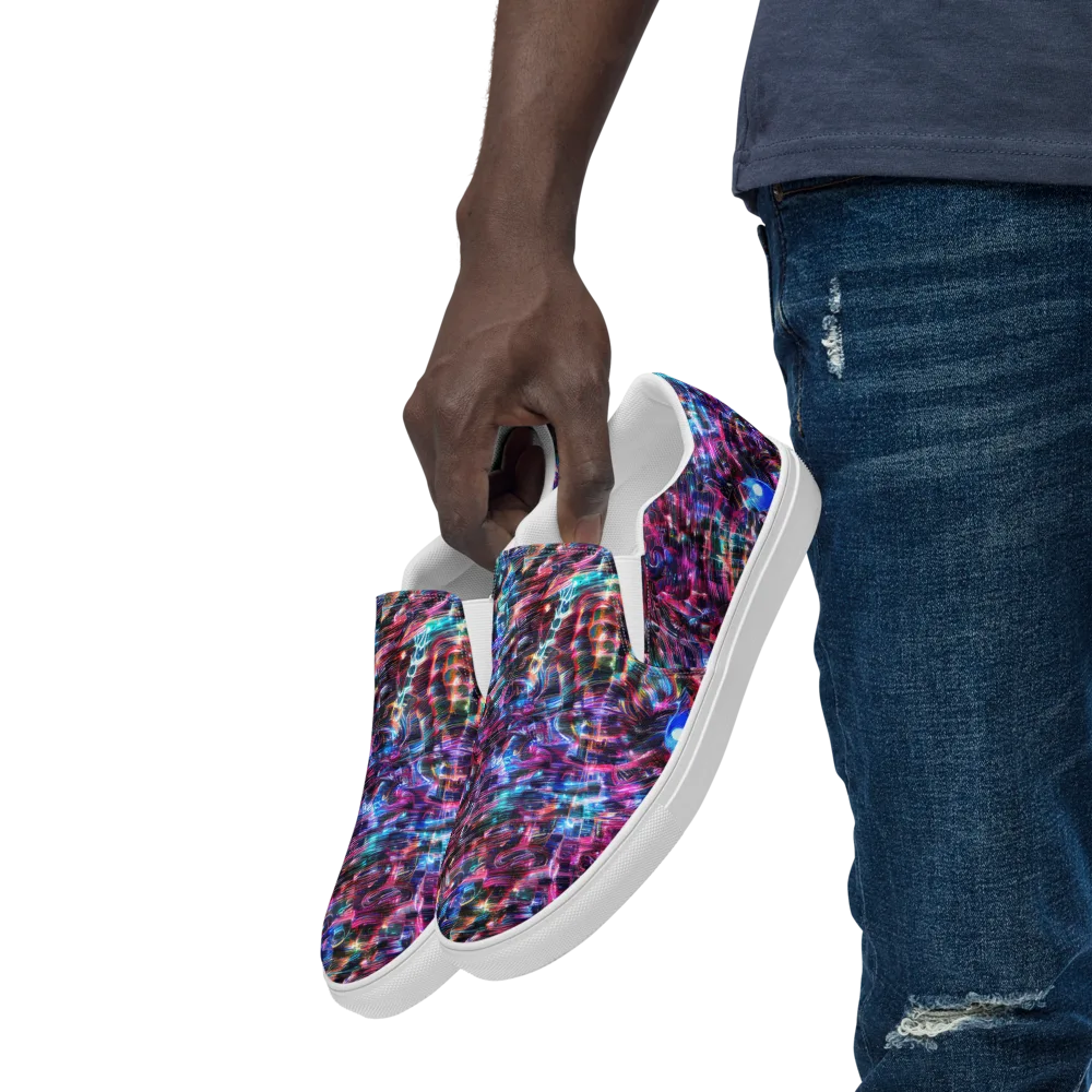 Cyberwave on Men's Slip-On Canvas Shoes — Left Front