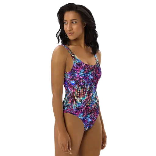 Cyberwave on a One-Piece Swimsuit