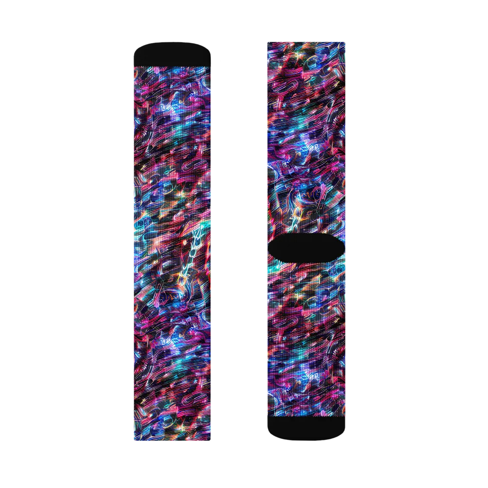 Cyberwave on Socks — Left Sock