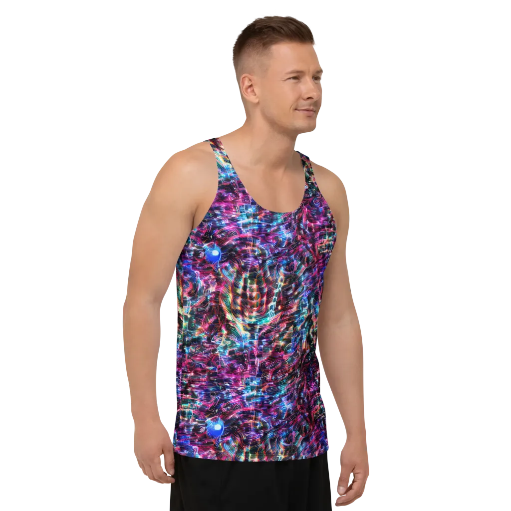 Cyberwave on Men's Tank Top — Right Front