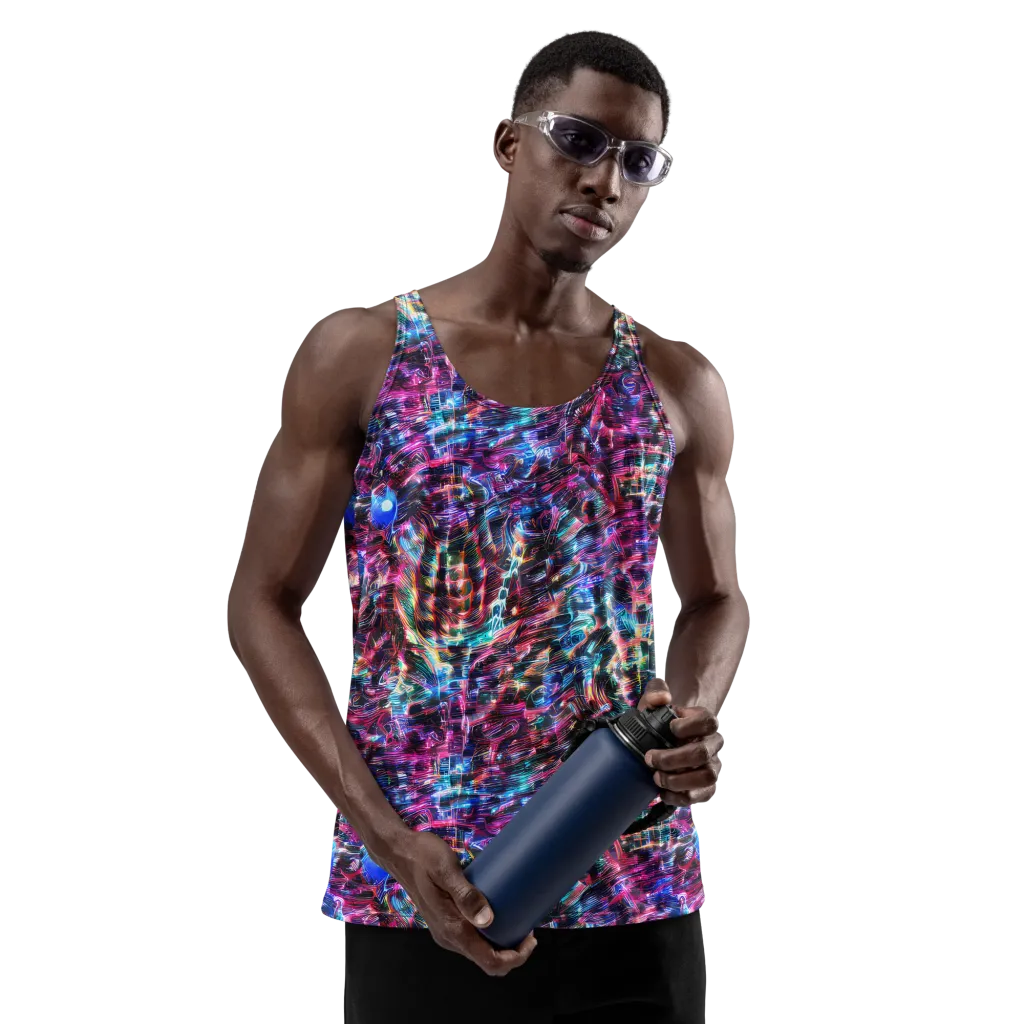 Cyberwave on Men's Tank Top — Front