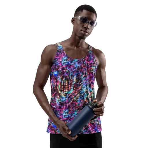 Cyberwave on a Men's Tank Top